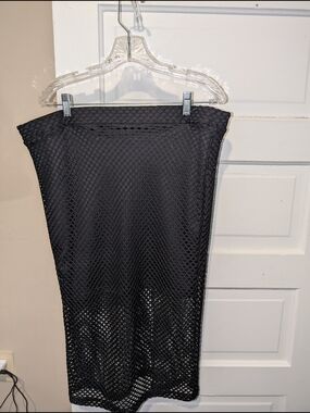 Forever 21 Black Mesh Pencil Skirt